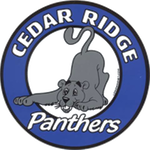 Cedar Ridge Elementary School Logo. Images text says: Cedar Ridge Panthers