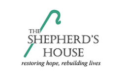 The Shepherd's House Logo. Image text says: The Shepherd's House, restoring hope, rebuilding lives.