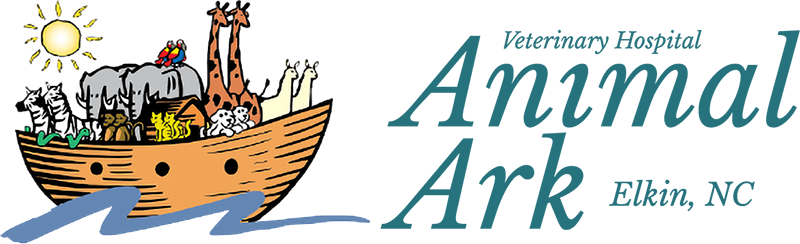 Animal Arc Logo. Image text says: Veterinary Hospital Animal Ark. Elkin, North Carolina.