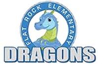 Flat Rock Elementary School Logo. Image text says: Flat Rock Elementary School Dragons