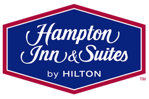 Hampton Inn and Suites Logo. Image text says: Hampton Inn and Suites by Hilton.