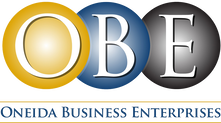 Oneida Business Enterprises Logo. Image text says: O.B.E. Oneida Business Enterprises.